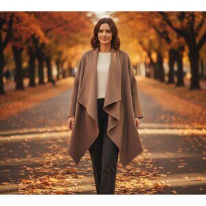 Cozy Fall Cape Jacket Wool Blend 3 in 1 Styles Neutral Beige cottagecore